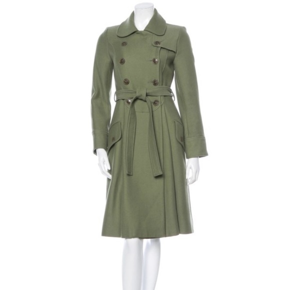 Cacharel Jackets & Blazers - SOLD CACHAREL Green Wool Blend Coat